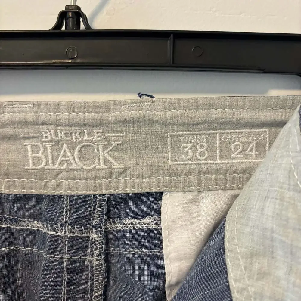 Buckle Black Thick Stitch Athletic Cargo Shorts Men’s Size 38 Blue Cotton